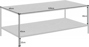 Masuta design industrial Slim Line 120cm, negru