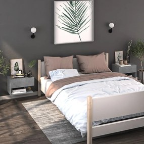 vidaXL Noptiere de perete cu montaj pe perete, 2 buc., gri beton