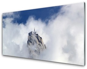 Tablouri acrilice Nori de munte Peisaj Alb Gri Albastru
