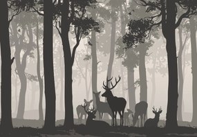 Fototapet - Căprioare în pădure (147x102 cm)