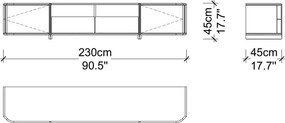 Unitate TV lemn masiv Nova 230 cm