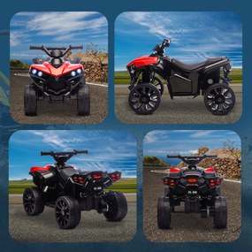 AIYAPLAY ATV 6V pentru Copii, Mașinuță Electrică cu 4 Roți cu Muzică și Faruri LED, pentru Vârstele 3-8 Ani, Băieți și Fete, Roșu | Aosom Romania