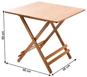 Masa, bambus natural, 58x58 cm, DENICE