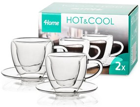 Pahare termo 4Home Heart ceașcă cu farfurioară Hot&Cool, 150 ml, 2 buc.