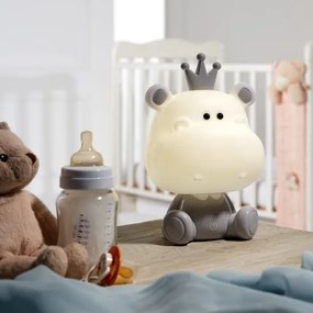 ONLI - Lampă de veghe LED reglabilă PUPPIES LED/3W/230V 25 cm hipopotam/gri