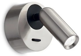 Aplica moderna cu spot LED directionabil BEAN ROUND AP nickel
