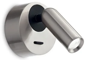 Aplica moderna cu spot LED directionabil BEAN ROUND AP nickel