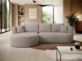Coltar extensibil FIORE, sezlong stanga, stofa catifelata bej - Whispe