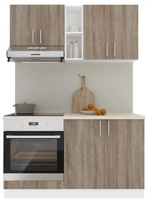 Set haaus V4, Stejar Sonoma Inchis/Alb, Blat Thermo 28 mm, L 140 cm