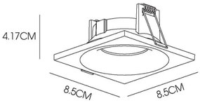 Plafonieră încastrată pentru baie ZIVA 1xGU10/5W/230V IP44 Lucide 09924/01/30