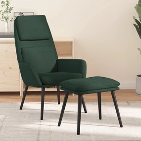 3097773 vidaXL Scaun de relaxare cu taburet, verde închis, catifea