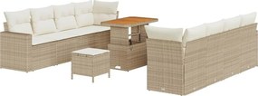 vidaXL Set de canapele pentru grădină 11 pcs Bej poliratan