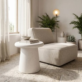 Masuta Laterala Rotunda Hestia MDF Alb D47x48 Cm