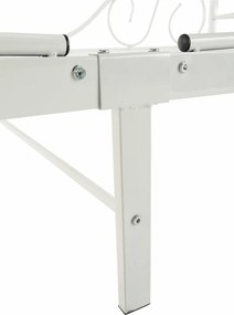 Pat metalic cu baldachin,  alb, 90x200, ADELISA