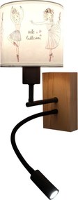 Brilagi- lampă LED flexibilă BOBO WOOD 1xE27/25W/230V + LED/3W stejar/negru/alb/roz/amb.