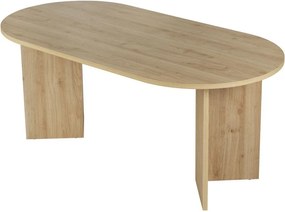 Masă de dining cu aspect de lemn de stejar 89,5x180 cm Sablin – Kalune Design