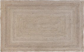 Covor din lână și iută împletit manual, maro natural, 200 x 290 cm, 2200 GSM, „Wool Jute Carpet Natural"