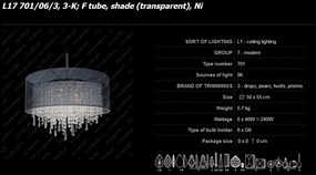 Lustra cristal Bohemia diametru 50cm L17 701/06/3, 3-K; F tube, shade (transparent), Ni