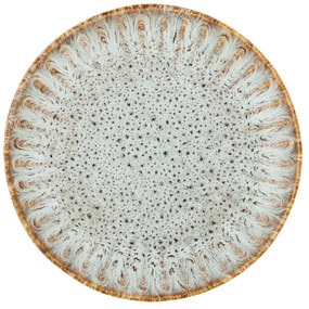 Farfurie albastră/bej pentru servire din gresie ø 17 cm Fleur – Bloomingville