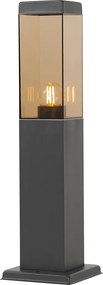 Lampa stâlp inteligentă de exterior gri închis cu fum 45 cm, inclusiv WiFi P45 - Malios