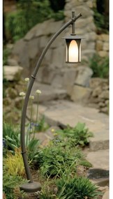 Stalp iluminat exterior din fier forjat, design asiatic, inaltime 158cm, AL 6641