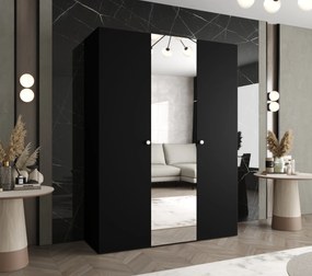 Dulap de haine 150 cm Parna 2 (Negru + Argintiu). 1125927