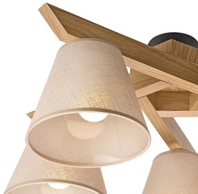 Lustr ANTONIO 5xE14/40W/230V, montaj plafon, stejar