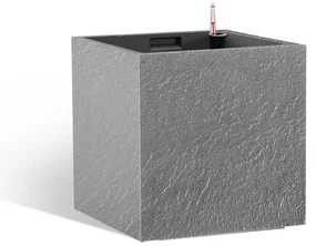 Ghiveci cu auto-udare Flower Lover CubicoStone gri, 27 cm, 27 cm