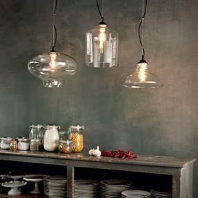 Lustră pe cablu Ideal Lux BISTRO 1xE27/60W/230V d. 24 cm fumuriu