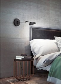 Aplică de perete negru-mat LED cu structură flexibilă/cu intensitate reglabilă Kazan – Trio