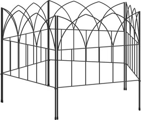 Outsunny Lot de 5 panouri de gard de grădină decorative din metal, bordură de grădină, pat de flori - dim. 205 x 45,5 cm | Aosom Romania