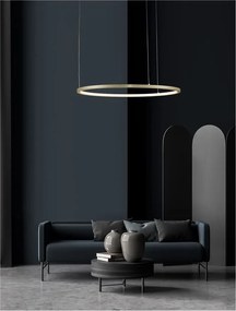 Lustra LED suspendata design modern circular TARQUIN D-60cm aurie