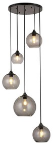 Lustra cu 5 pendule din sticla fumurie Tanesha 6440 RX
