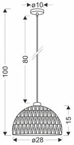 Lampă suspendată pe cablu BALLI 1xE27/40W/230V bej