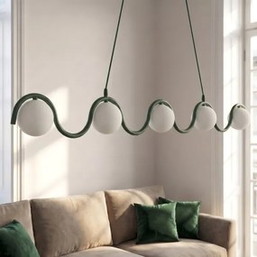 Candelabru suspendat pe cablu SINUS 5xG9/8W/230V verde