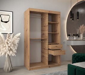 Dulap de haine 120 cm Mokka (Stejar artisan). 1126023