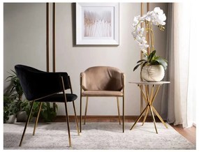 Scaun de bucătărie Serilda Velvet II, negru / auriu