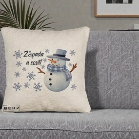 Perna Decorativa Zapada a Sosit Om de Zapada, 40x40 cm, Bej Canapea, Husa Detasabila, Perna Inclusa, BEKZ®