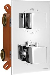 Baterie argintiu-lucios pentru duș încastrată (3 ieșiri) Latus – Sapho