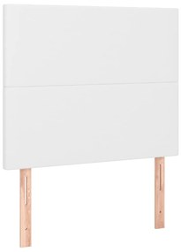 vidaXL Tăblie de pat albă 80x5x118/128 cm piele ecologică