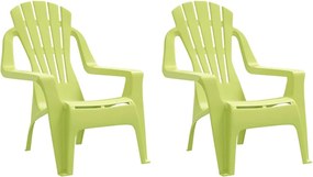 vidaXL Scaune grădină de copii 2 buc. verde 37x34x44 cm PP aspect lemn