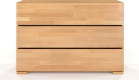 Comodă lemn masiv TerraCraft Fag 3 sertare, 120 × 45 × 81 cm - Natural