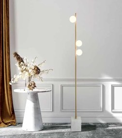 Lampadar, lampa de podea design modern Vionce alb, auriu