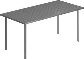 Outsunny Masă de grădină 165 x 80 cm pentru 6 persoane Masă de dining cu blat din lamele Cadrul din oțel, Dreptunghiulară | Aosom Romania