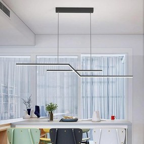 Lustră LED Elegantă cu Telecomandă WiFi 2.4G, Lumină Reglabilă Rece/Calda/Neutră, 120cm, Iluminare Premium și Stil Contemporan DM-G4125 Negru