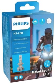 Bec LED pentru motocicletă Philips 11972 U6000 X1 H7 PX26d/20W/12V 5800K