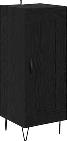 vidaXL Bufet Stejar Negru 34,5 x 34 x 90 cm Lemn Ingineresc și Fier