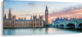 Tablou - Londra în culori pastelate (120x50 cm)