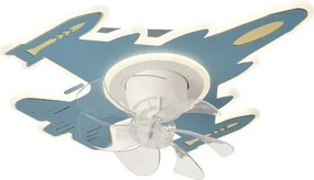 Plafonieră LED pentru copii, dimabilă, cu ventilator, LED/63W/230V 3000/4000/6000K, albastră