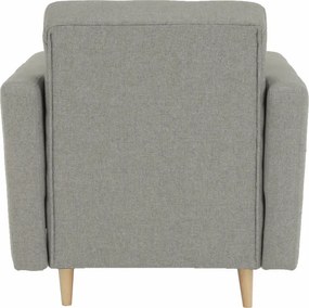 Fotoliu complet tapiţat, material textil gri, AMEDIA